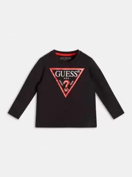 Image of Guess Kids Triangle Logo Sleeves T-Shirt