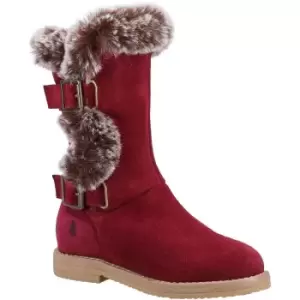 Image of Hush Puppies Girls Mini Megan Suede Faux Fur Lined Boots UK Size 1 (EU 33)