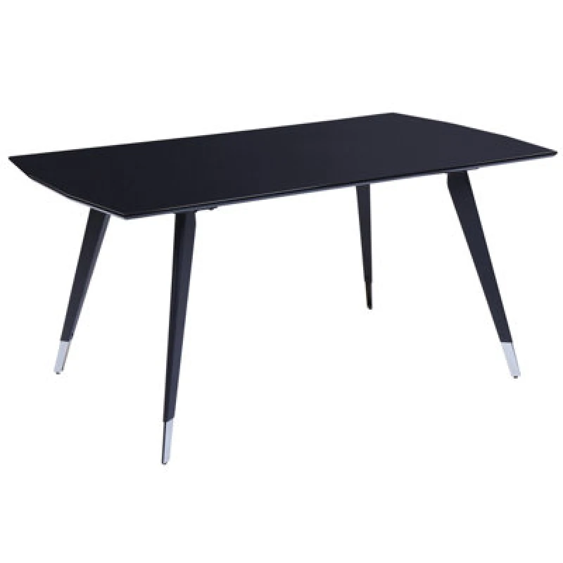 Image of Beliani Dining Table Mossle Black 160 Cm 90 Cm