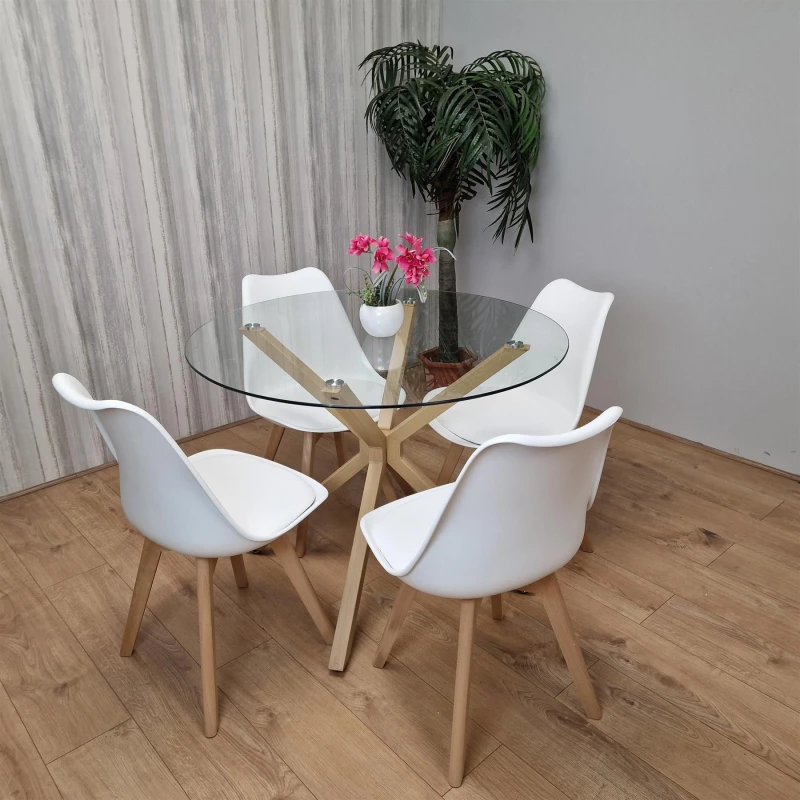 Image of KOSY KOALA KOSY KOALA Dining Table Set with 4 Chairs Dining Room, and Kitchen table set of 4 in Clear Clear One Size Unisex 5060711589237