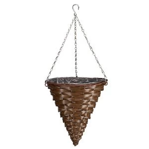Image of Smart Garden Faux rattan Plastic Hanging basket 34cm