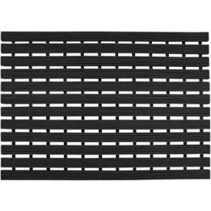 Image of Non-Slip Slatted Shower Mat in Black - size - color Black