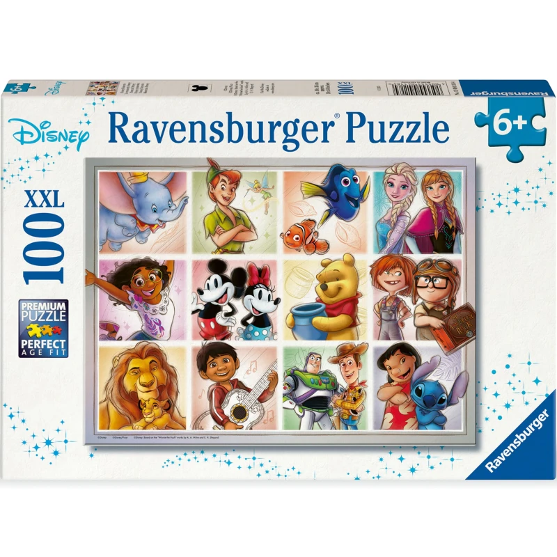 Image of Ravensburger Kinderpuzzle - 12004118 Disney Multicharacter - Puzzle fur Kinder ab 6 Jahren mit 100 Teilen im XXL-Format