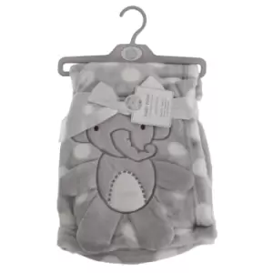 Image of Snuggle Baby Baby Boys/Girls Polka-Dot Elephant Wrap (75cm x 100cm) (Grey/White)