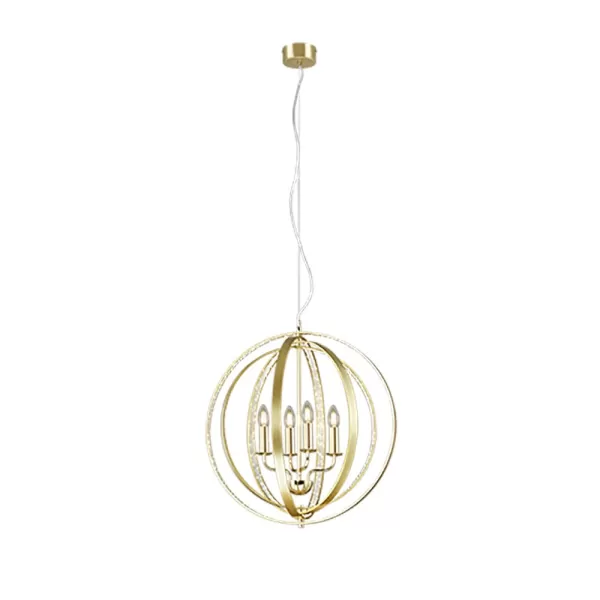 Image of Candela Modern 4 Light Spherical Pendant Ceiling Light Brass polished