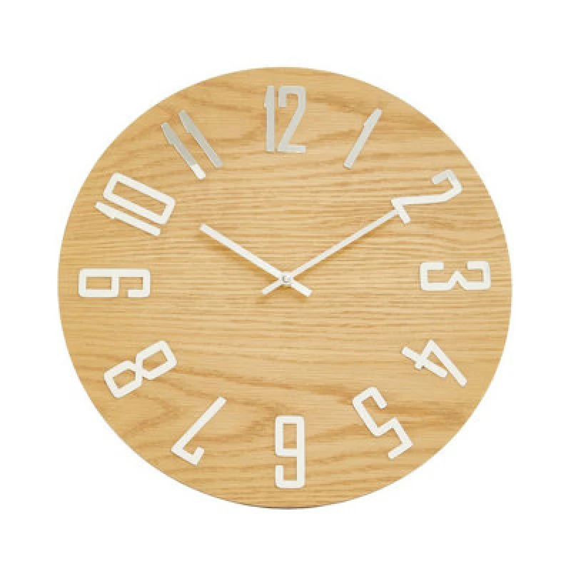 Image of Premier Housewares Minimalist Natural Wall Clock, Eco-Friendly Big Clock On The Wall, Easily Maintained Large Outdoor Clock Natural unisex
