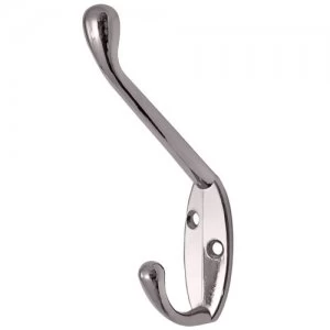 Image of Select Hardware Hat and Coat Hook 17mm x 88mm 2 Pack Chrome
