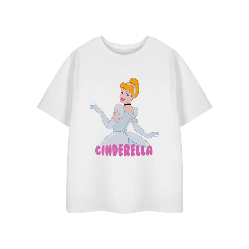 Image of (7-8 Years) Disney Short Sleeved T-Shirt (Girls White)