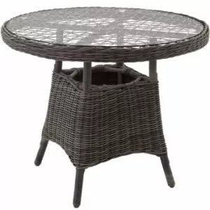 Image of Tectake Aluminum Garden Table With Removable Glass Top (91X73.5cm) Grey