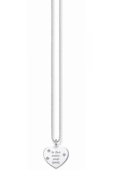 Image of Ladies Thomas Sabo Sterling Silver Love Bridge To The Moon & Back Heart Necklace SET0291