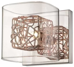 Image of Spring Indoor Glass Wall Light Chrome, Copper, G9