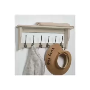 Image of The Studley Company - Linton 6 Hook Hat & Coat Shelf - French Grey