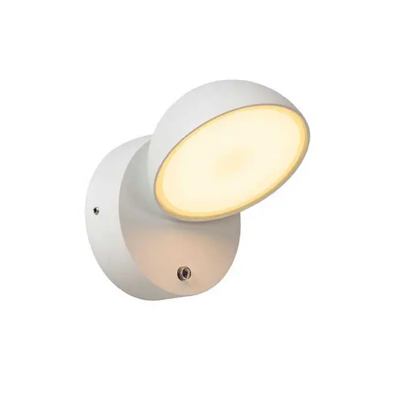 Image of Lucide Lucide Finn LED Outdoor Flush Light with Dusk to Dawn Sensor - White