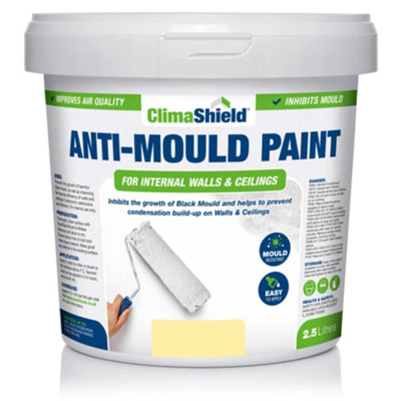 Image of Smartseal Anti Mould Paint - Magnolia (2.5L) For Bathroom, Kitchen And Bedroom Walls & Ceilings, Yellow 5.061E+12