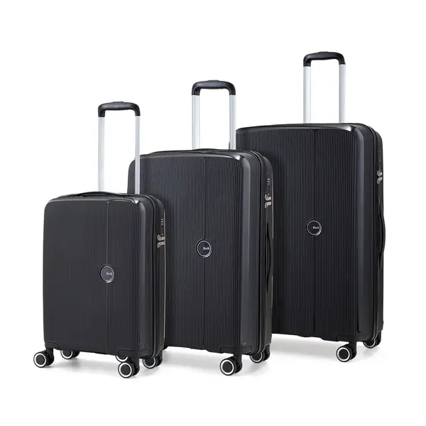 Image of Rock Luggage Hudson IL49101 8 Wheel Hardshell Black Suitcase 3Pcs Set