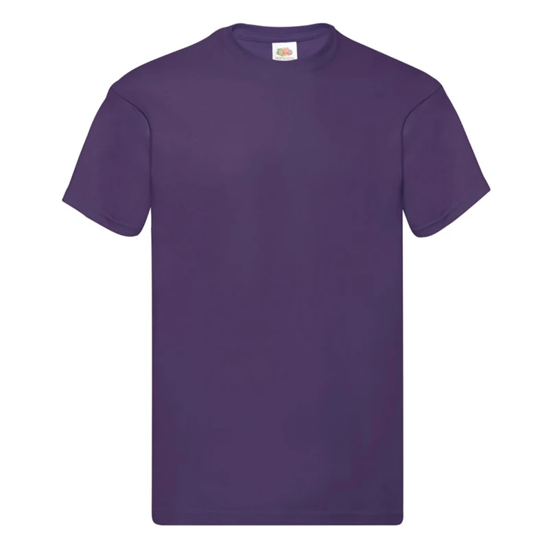 Image of Fruit Of The Loom Fruit of the Loom Men Original Short Sleeve T-Shirt in Purple Size: Small Purple S Male 5054171592883
