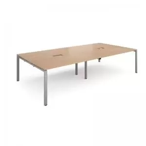 Image of Adapt rectangular boardroom table 3200mm x 1600mm with 2 cutouts 272mm