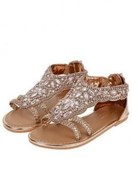 Image of Monsoon Girls Valencia Beaded Scallop Sandal - Rose Gold