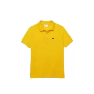 Image of Lacoste Kids Broom Yellow Regular Fit Petit Pique Polo Shirt