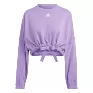 Image of adidas Dance Crop Versatile Sweatshirt Womens - Violet Fusion / Violet Fusion