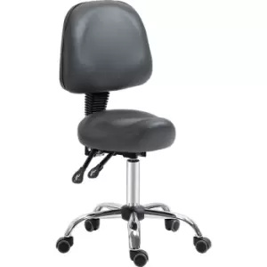 Image of Saddle Stool pu Leather Salon Chair for Massage Spa Clinic Beauty Grey - Grey - Homcom