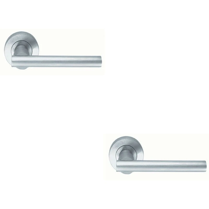 Image of Loops 2x PAIR Round Recessed Bar Handle on Round Rose Concealed Fix Satin Chrome Multi