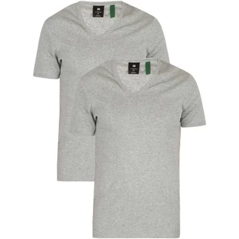 Image of G-Star Raw 2 Pack Slim V-Neck T-Shirt mens T shirt in Grey - Sizes UK XS,UK S,UK XXS