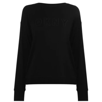 Image of DKNY Core Logo Long Sleeve Top - Black