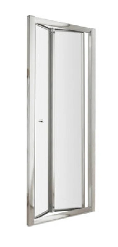 Image of Hudson Reed Ella Bi-Folding Shower Door, Aluminium Frame Space-Saving Bifold Shower Screen Enclosure In Chrome, 1850 X 800mm