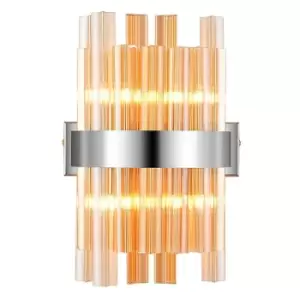Image of Luminosa Kalih 4 Light G9, Wall Lamp, Polished Nickel, Amber