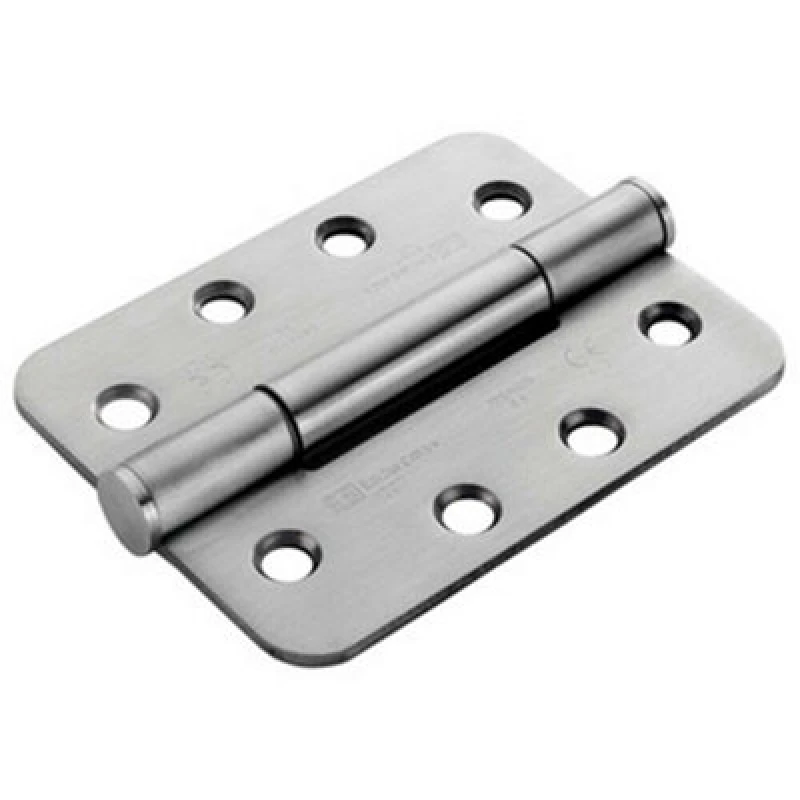 Image of Loops PAIR 100 x 75 x 3mm Concealed 14 Bearing Hinge Satin Steel Rounded Edge Metallics