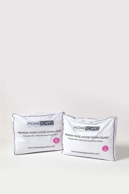 Image of Homescapes Premium White Goose Down 13.5 Tog All Seasons Duvet, King