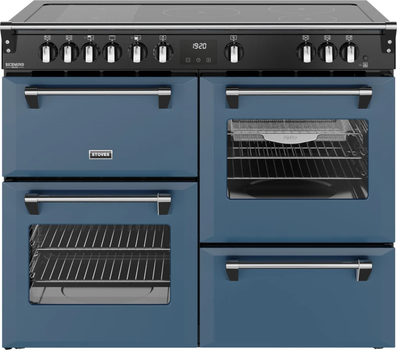 Image of Stoves Richmond Deluxe 110Ei RTY 110cm wide Electric Range Cooker with Induction Hob - Twilight Blue - A Rated