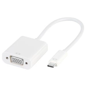 Image of Vivanco USB Type-C Plug to VGA Socket Adapter - White