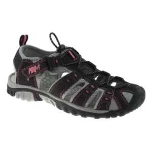 Image of PDQ Womens/Ladies Toggle & Touch Fastening Sports Sandals (7 UK) (Black/Pink)