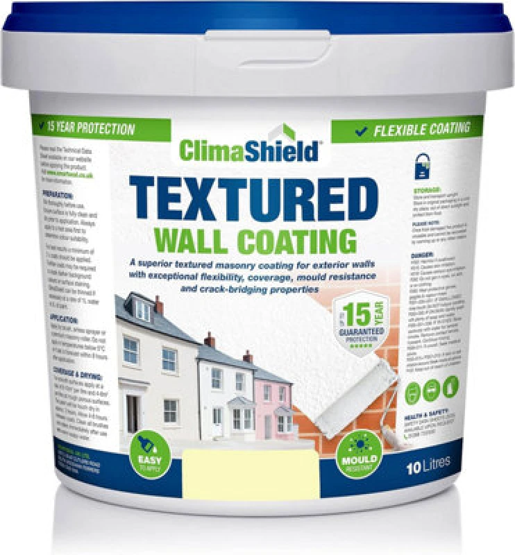 Image of Smartseal Wall Coating Textured (Devon Cream), Waterproof 15 Years, Brickwork, Stone, Concrete And Render, Breathable, 10Kg