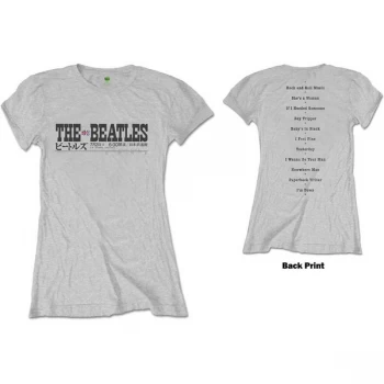 Image of The Beatles - Budokan Set List Womens X-Large T-Shirt - Grey