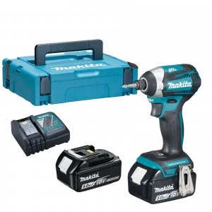 Image of Makita DTD154 18v Cordless LXT Brushless Impact Driver 2 x 5ah Li ion Charger Case