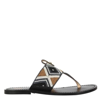 Image of Biba Flat Sandals - Black Bead