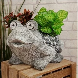 Image of Mosaic Polystone Frog Solar Light Planter Ornament