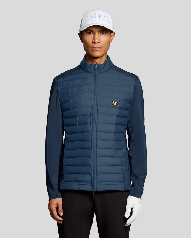 Image of Lyle & Scott Mens Golf Hybrid Quilted Jacket in Blue