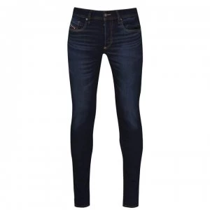Image of Diesel Sleenker Stretch Skinny Jeans - Mid Blue 9DI