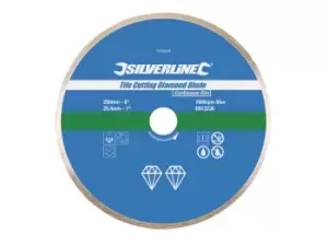 Image of Silverline 918528 Tile Cutting Diamond Blade 200 x 25.4mm Continuous Rim