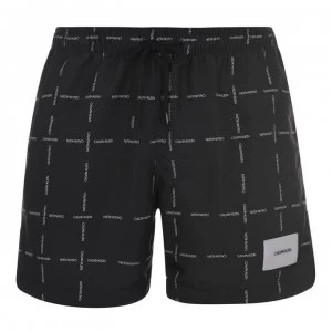 Image of Calvin Klein Stripe Swim Shorts - Black 001