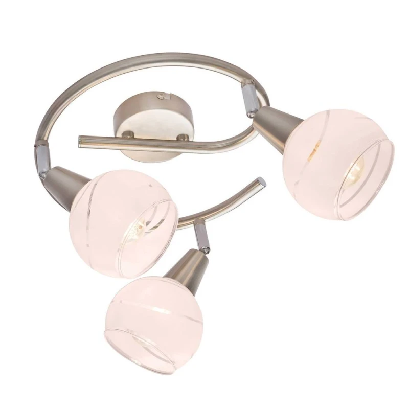 Image of Netlighting Elliott Ceiling Spotlight Clusters Nickel ed Glass Shade 3x E14 in Grey Grey Unisex