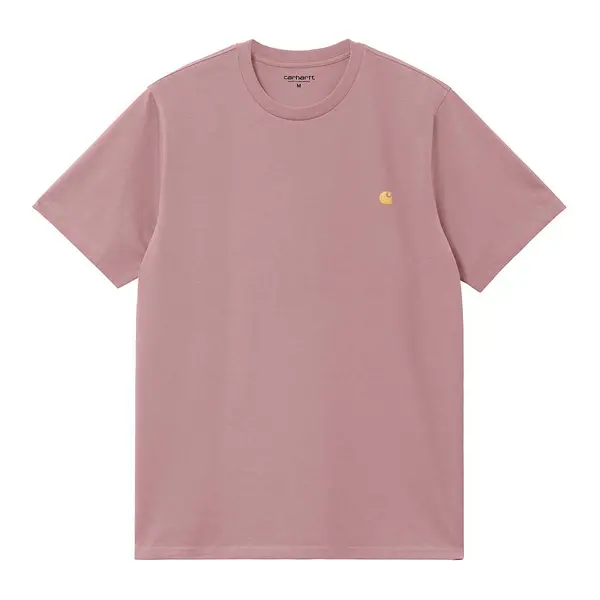 Image of Carhartt Wip Chase T-Shirt, Pink/gold