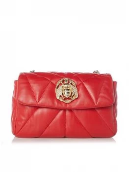 Image of Dune Dahlia' Small Leather Quilt Bag - red