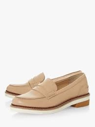 Image of Bertie Nude Leather 'Genny' Loafers - 3 - natural