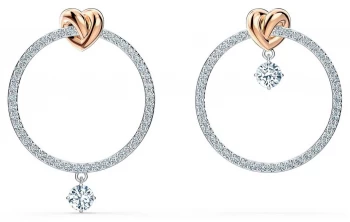 Image of Swarovski Lifelong Heart Hoop Pierced Earrings Mixed Jewellery