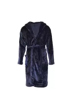 Image of Soft Touch Hooded Dressing Gown